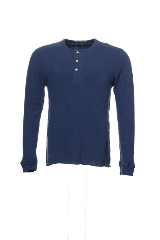 Alternative Men's Blue Embossed Henley Shirt