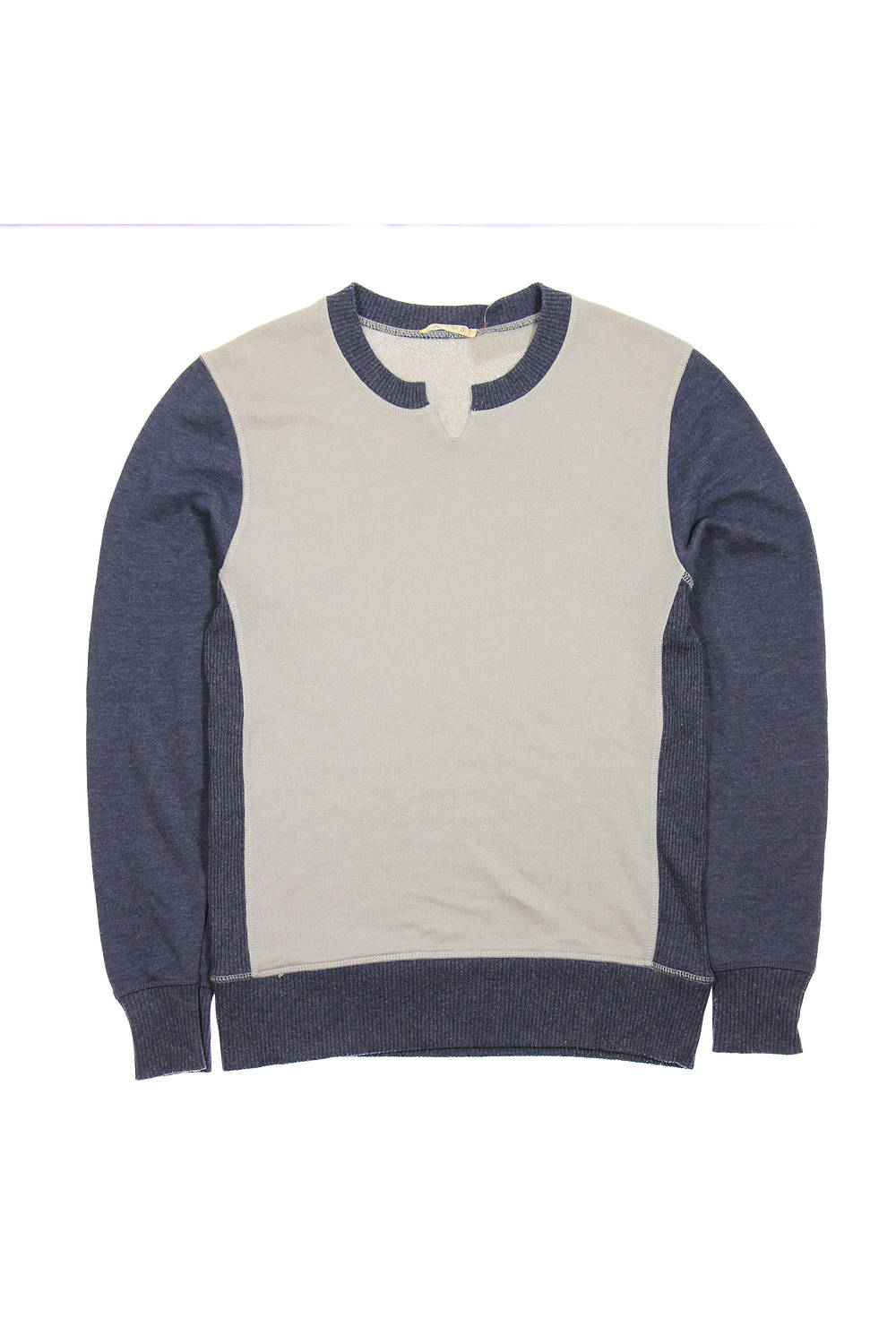 Alternative Men's Gray Color Block Crew Neck Sweater