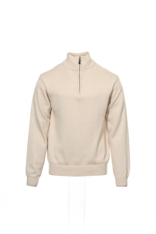 American Blue Men's Beige Half Zip Sweater
