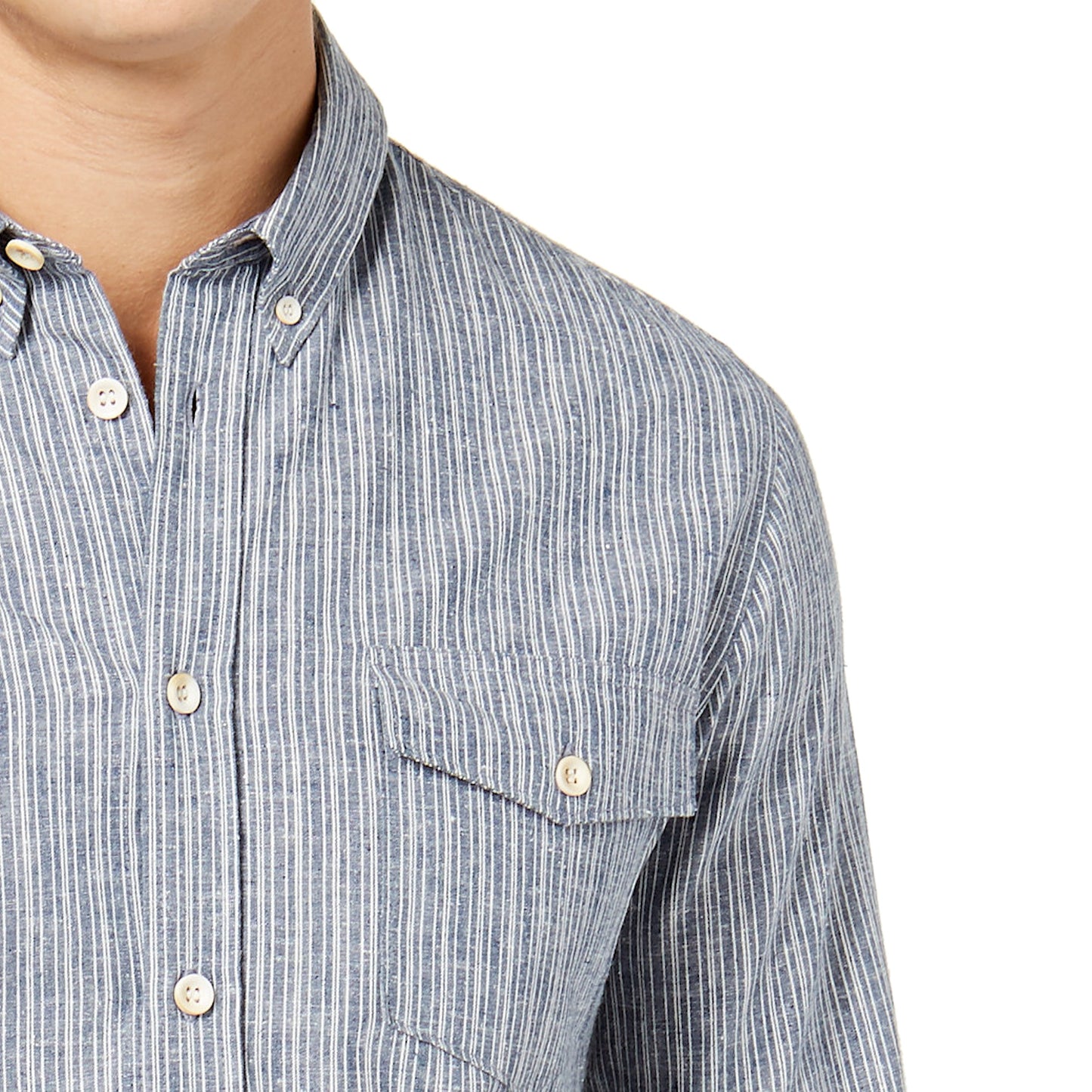 Quiksilver 'Lafitania Rocks' Men's Blue Button Hemp Blend Down Shirt