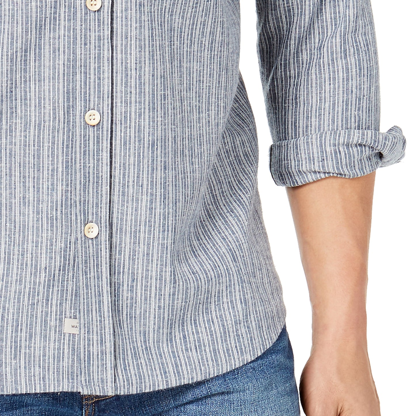 Quiksilver 'Lafitania Rocks' Men's Blue Button Hemp Blend Down Shirt
