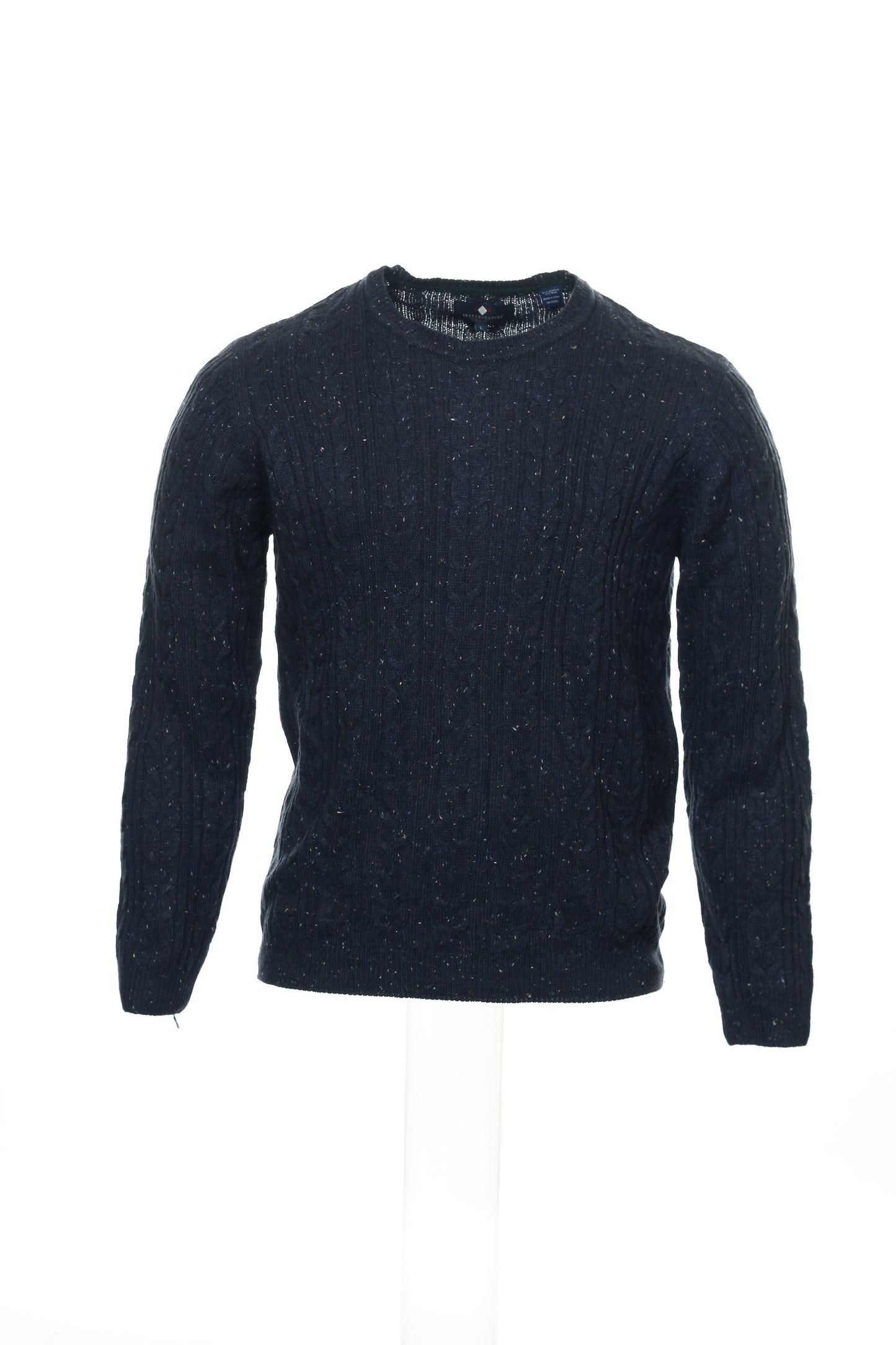 Argyleculture by Russell Simmons Men's Blue Cable Knit Crew Neck Sweater
