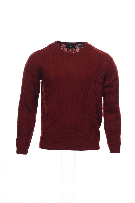 Argyleculture by Russell Simmons Men's Red Cable Knit Crew Neck Sweater