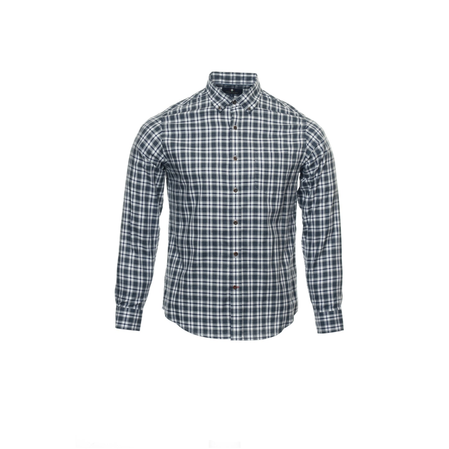 Argyleculture by Russell Simmons Men's Blue Plaid Button Down Shirt