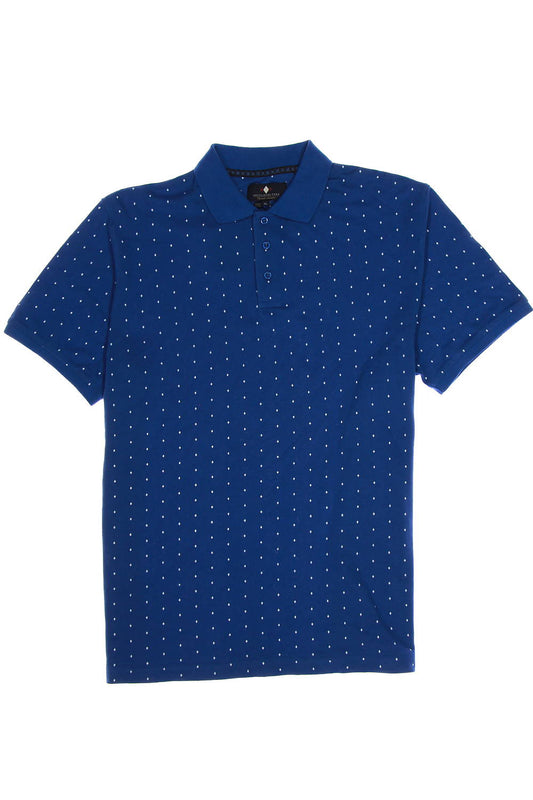 Argyleculture by Russell Simmons Men's Blue Dotted Polo Shirt