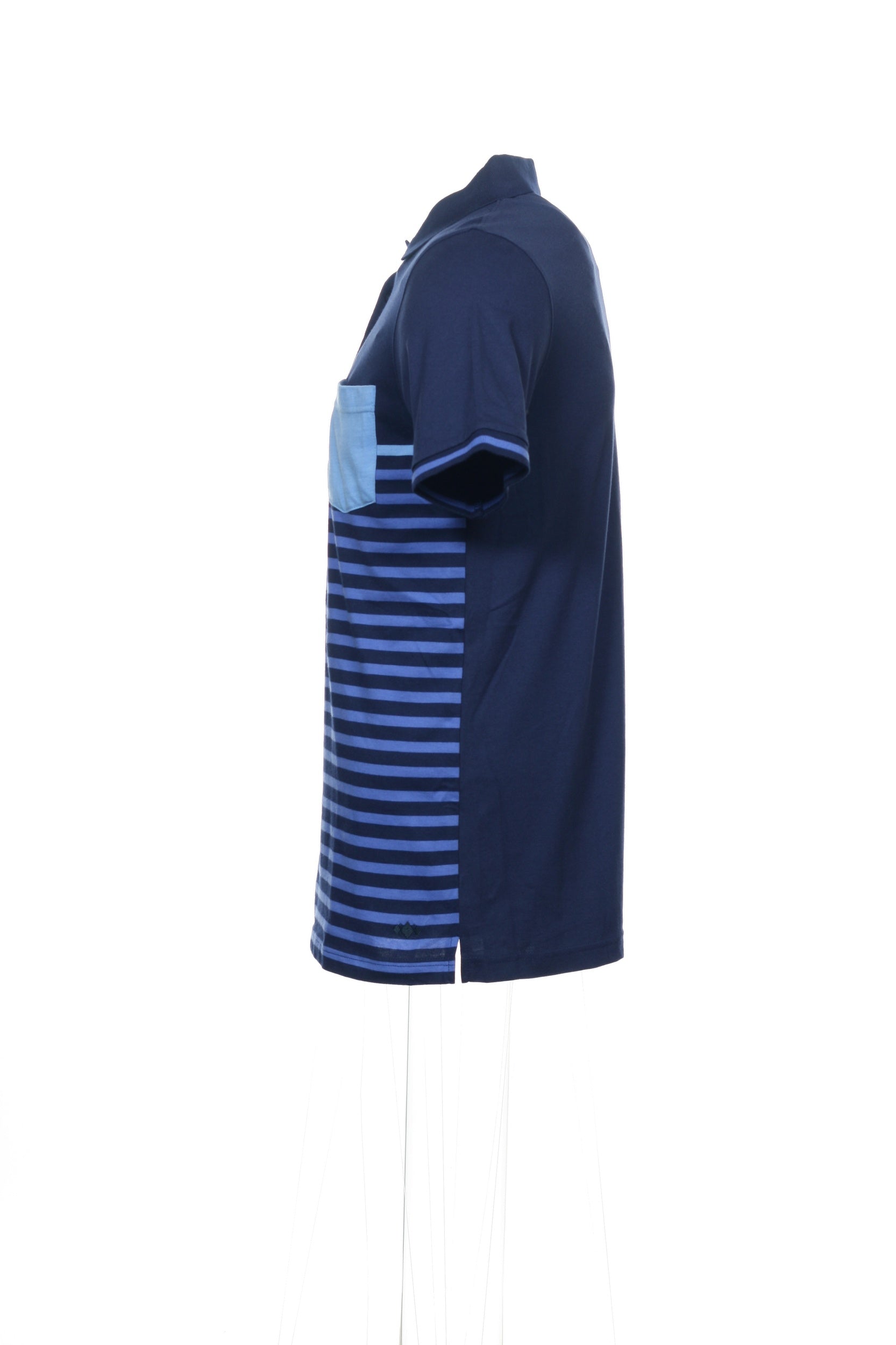 Argyleculture by Russell Simmons Men's Blue Horizontal Striped Polo Shirt