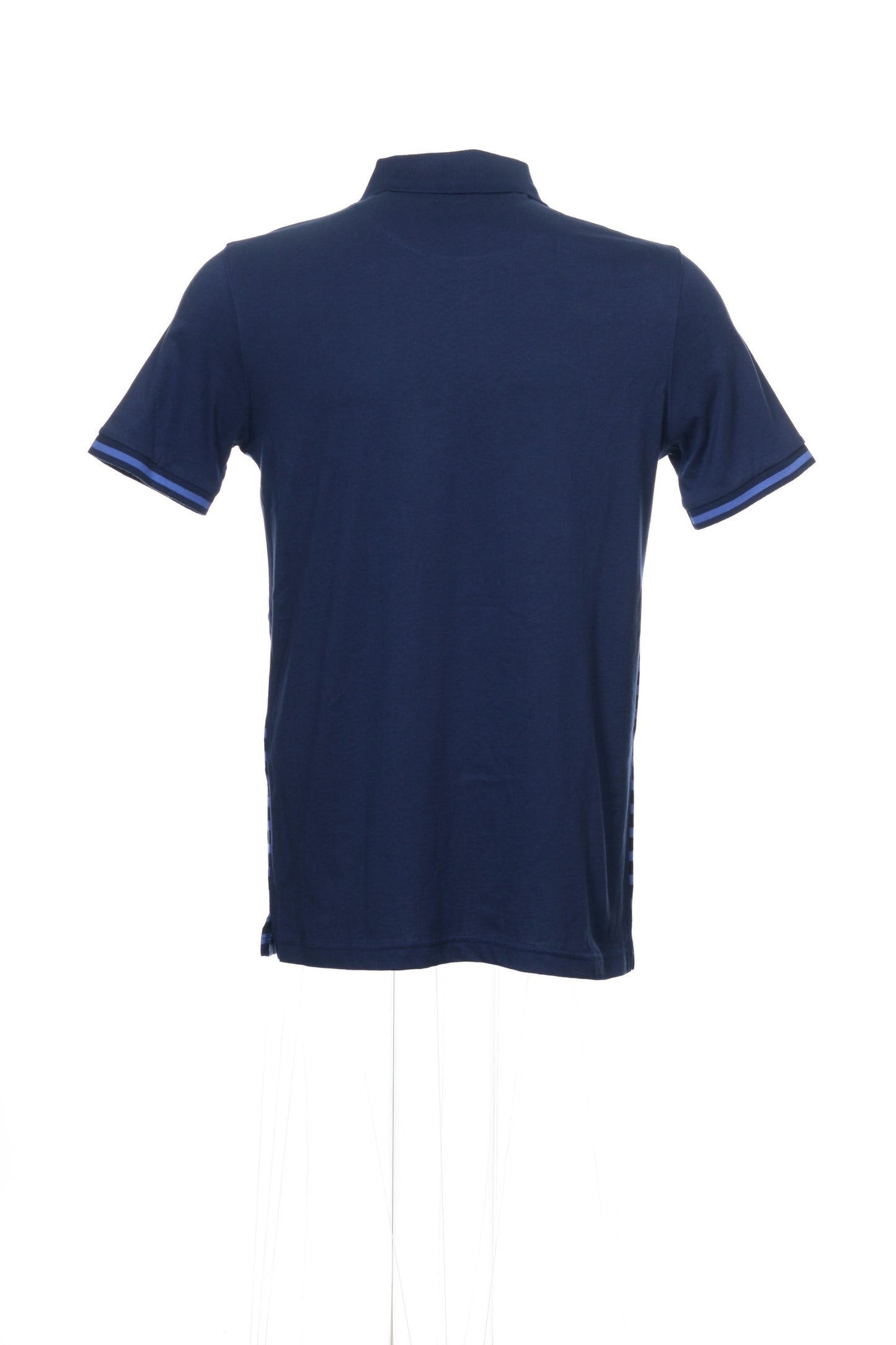 Argyleculture by Russell Simmons Men's Blue Horizontal Striped Polo Shirt