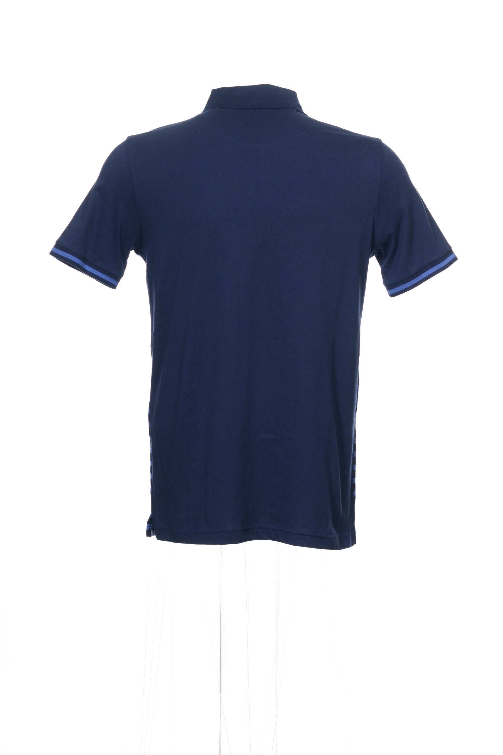 Argyleculture by Russell Simmons Men's Blue Horizontal Striped Polo Shirt