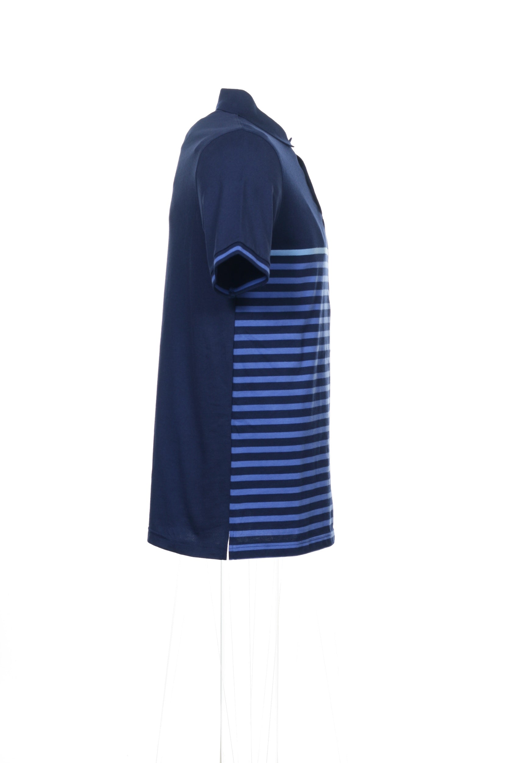 Argyleculture by Russell Simmons Men's Blue Horizontal Striped Polo Shirt