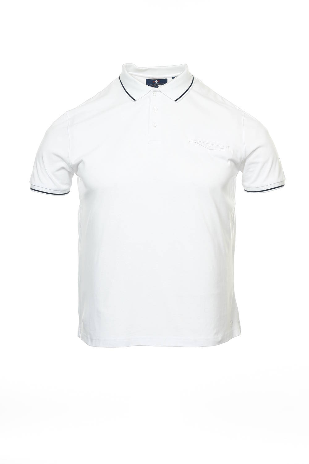 Argyleculture by Russell Simmons Men's White Herringbone Polo Shirt