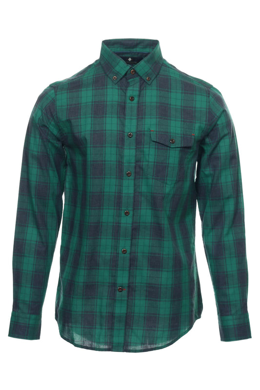 Argyleculture by Russell Simmons Men's Pine Plaid Button Down Sport Shirt