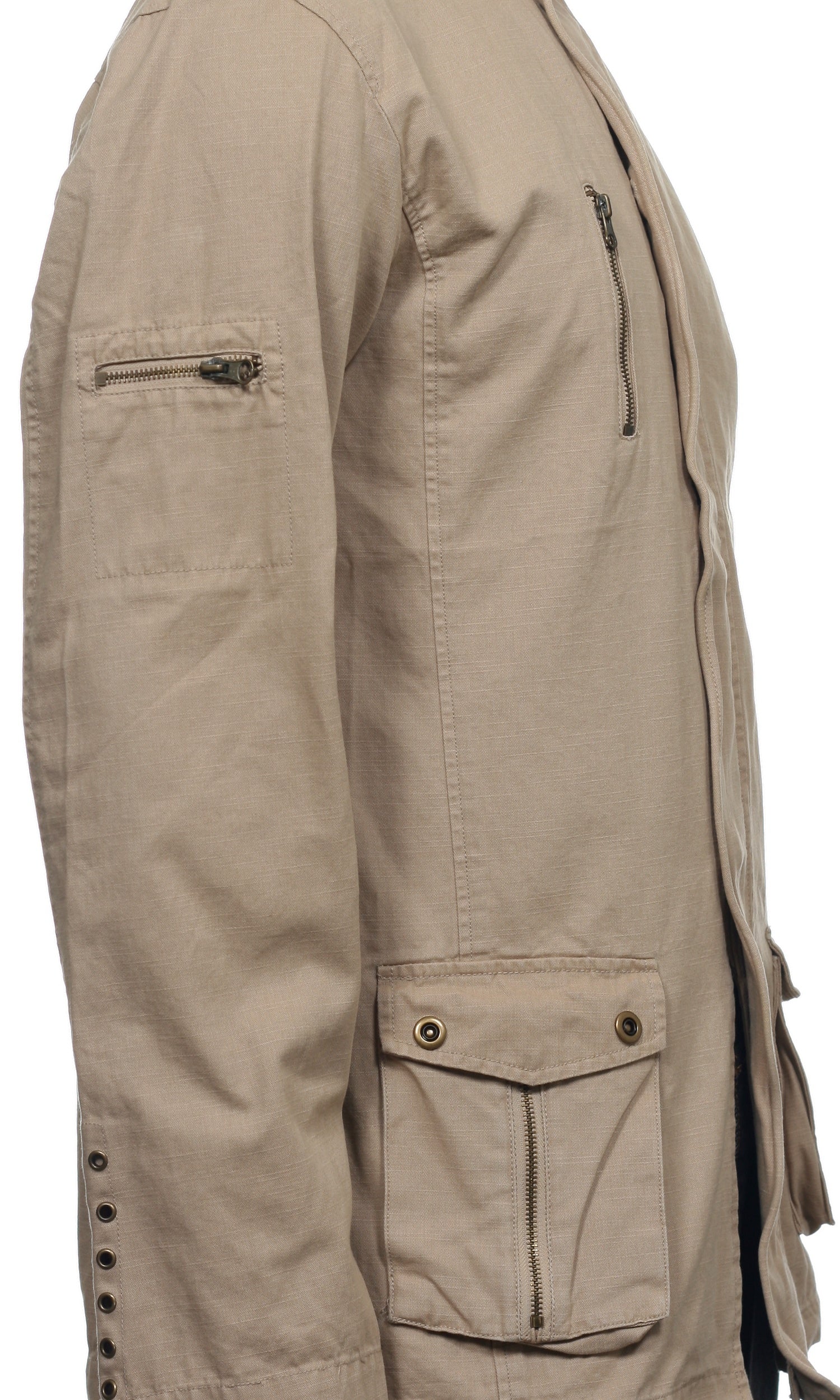 Smash Men's Khaki Embroidered Coat