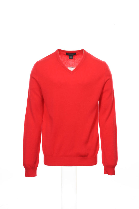 Baruffa Mens Tomato 100% Cashmere Pullover V-Neck Sweater