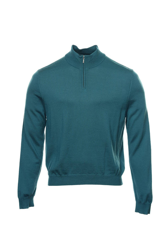 Baruffa Men's Green Heather Half Zip Sweater