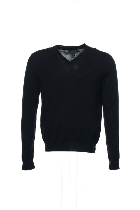 Baruffa Men's Black Heather V-Neck Sweater