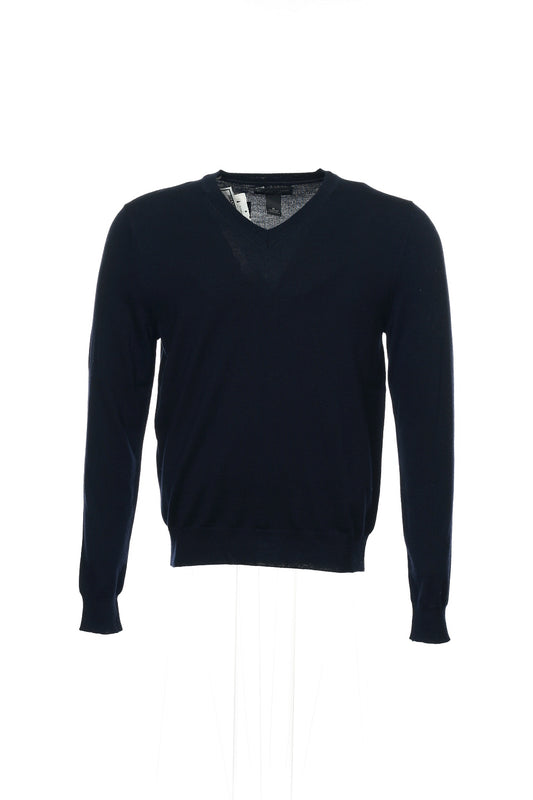 Baruffa Men's Blue Heather V-Neck Sweater