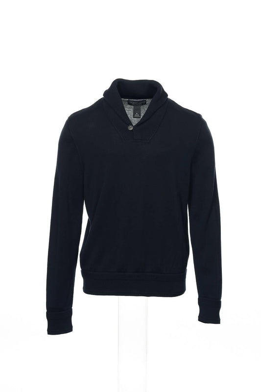 Baruffa Men's Blue Heather Shawl Neck Sweater