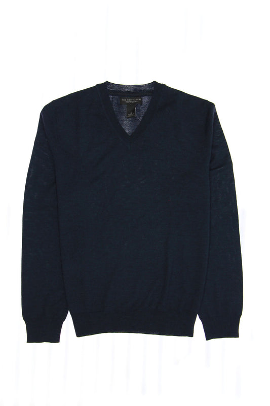 Baruffa Mens Blue Heather V-Neck Sweater