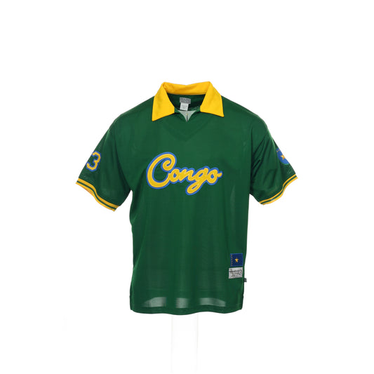 BB Jeans London Mens Green/Yellow Congo Soccer Polo Jersey