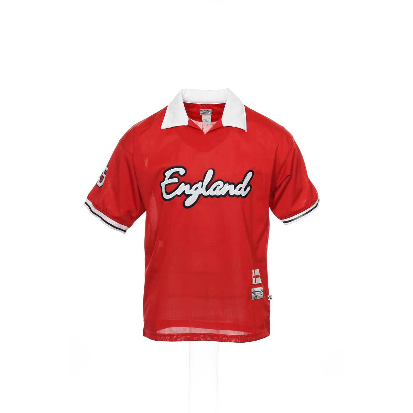 BB Jeans London Mens Red/White England Soccer Polo Jersey