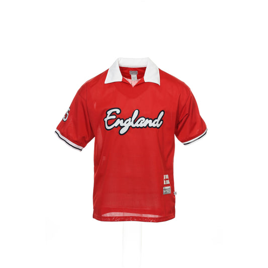 BB Jeans London Mens Red/White England Soccer Polo Jersey