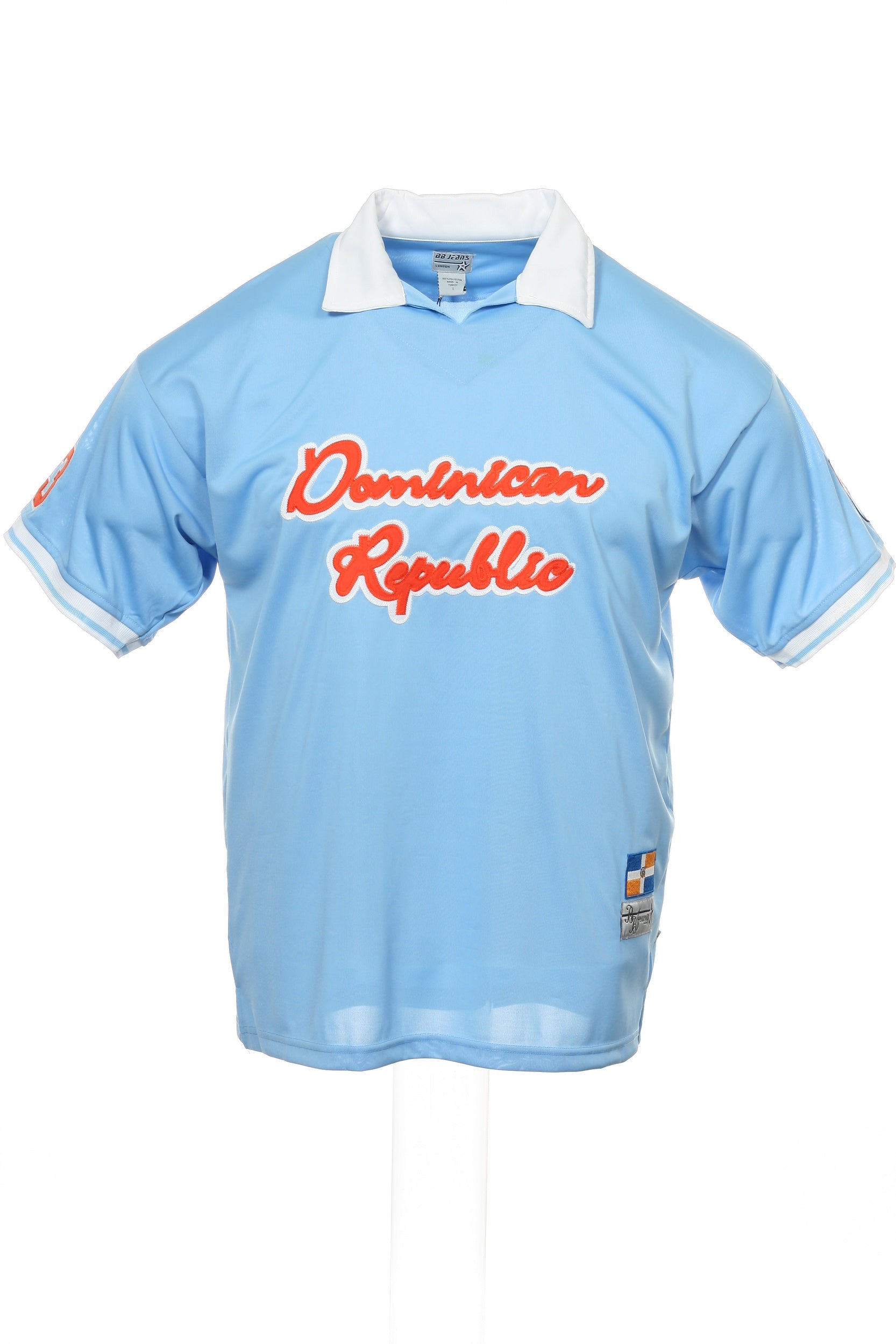 BB Jeans London Mens Light Blue Dominican Republic Soccer Polo Jersey