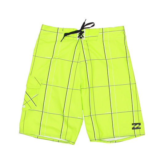 Billabong PlatinumX PX3 Stretch Packable Mens Green Plaid Board Shorts