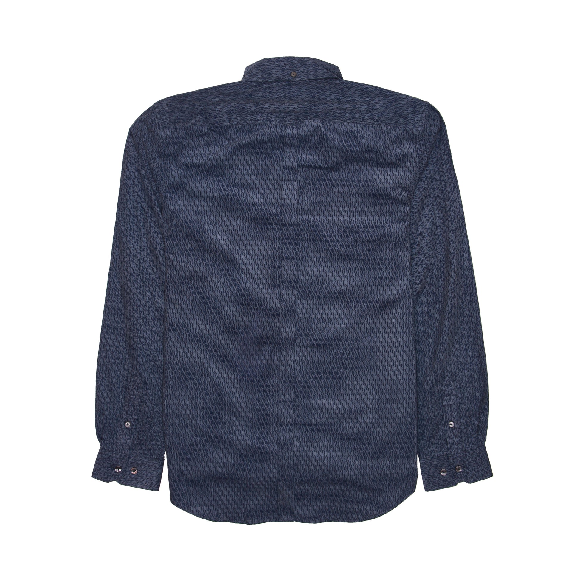 Ben Sherman Mens Storm Blue Variegated Mod/Classic Fit Button Down Shirt