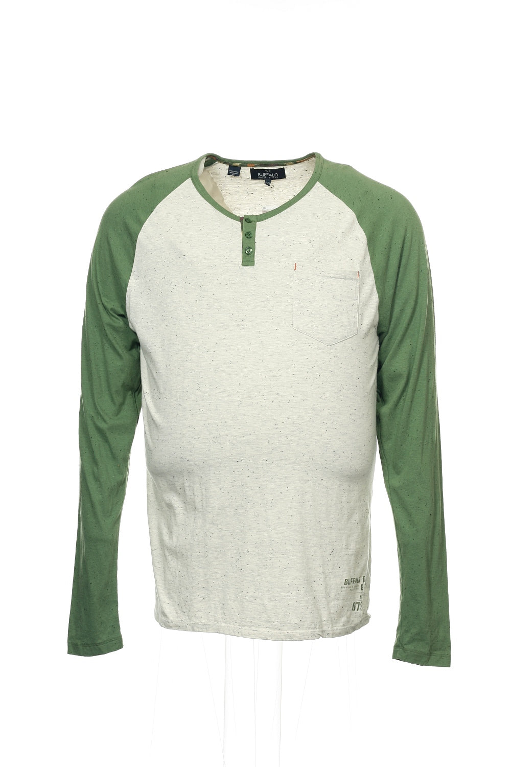 Buffalo by David Bitton Men's Olive Green Heather Pullover Shirt