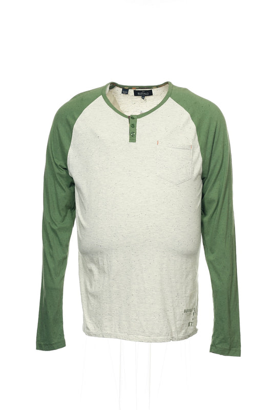Buffalo by David Bitton Men's Olive Green Heather Pullover Shirt