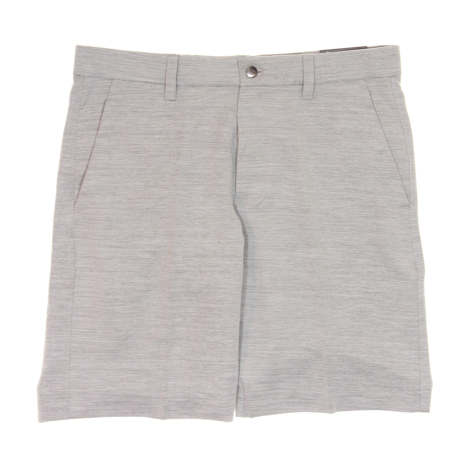 Callaway Golf Mens Charcoal Micro Striped Flat Front Walking Shorts