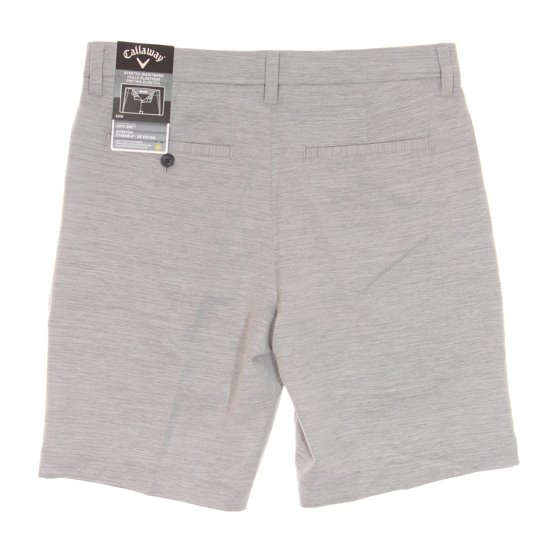 Callaway Golf Mens Charcoal Micro Striped Flat Front Walking Shorts
