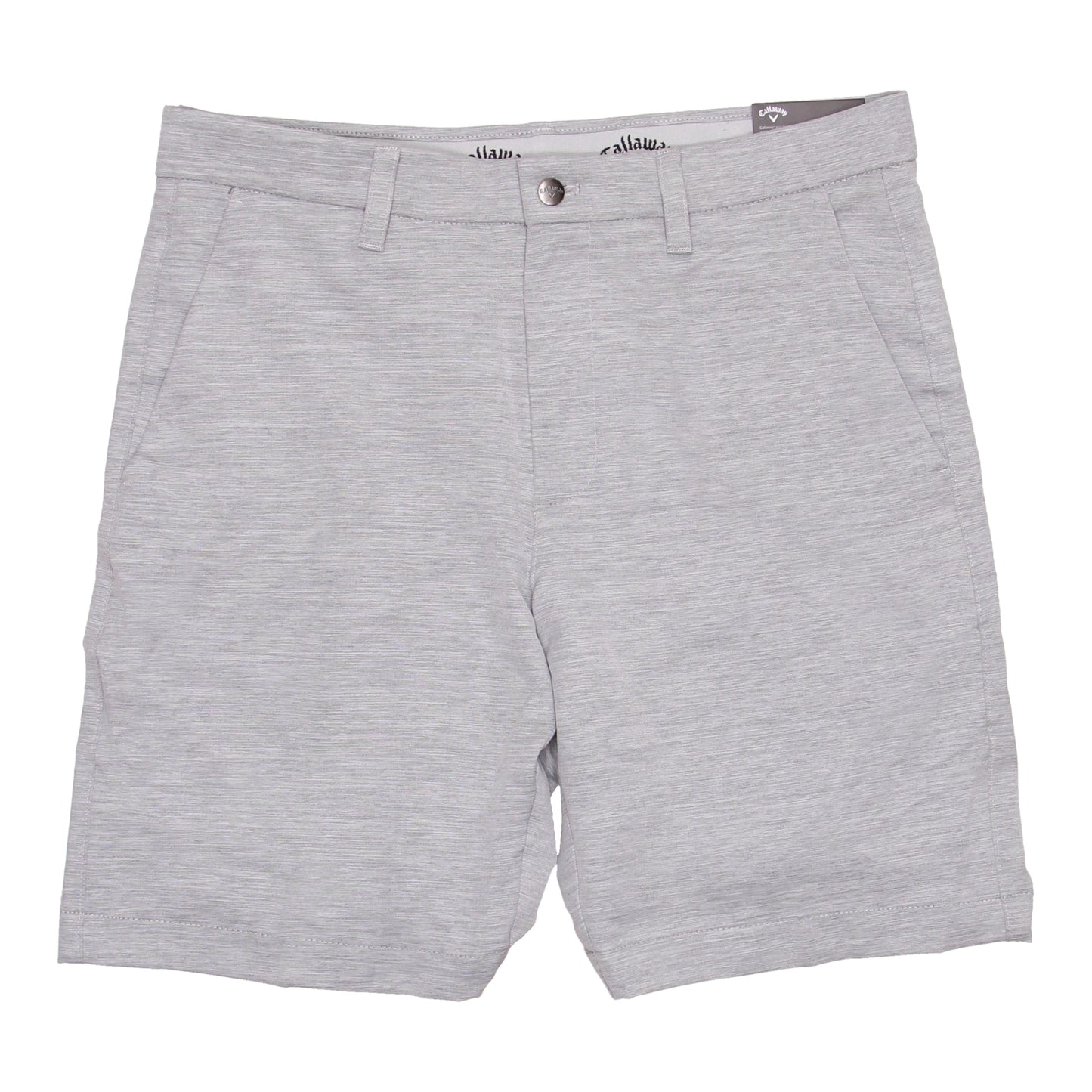 Callaway Golf Mens Charcoal Micro Striped Flat Front Walking Shorts