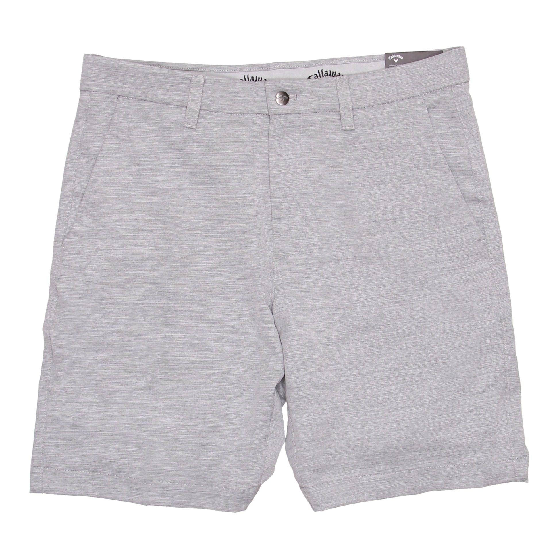 Callaway Golf Mens Charcoal Micro Striped Flat Front Walking Shorts