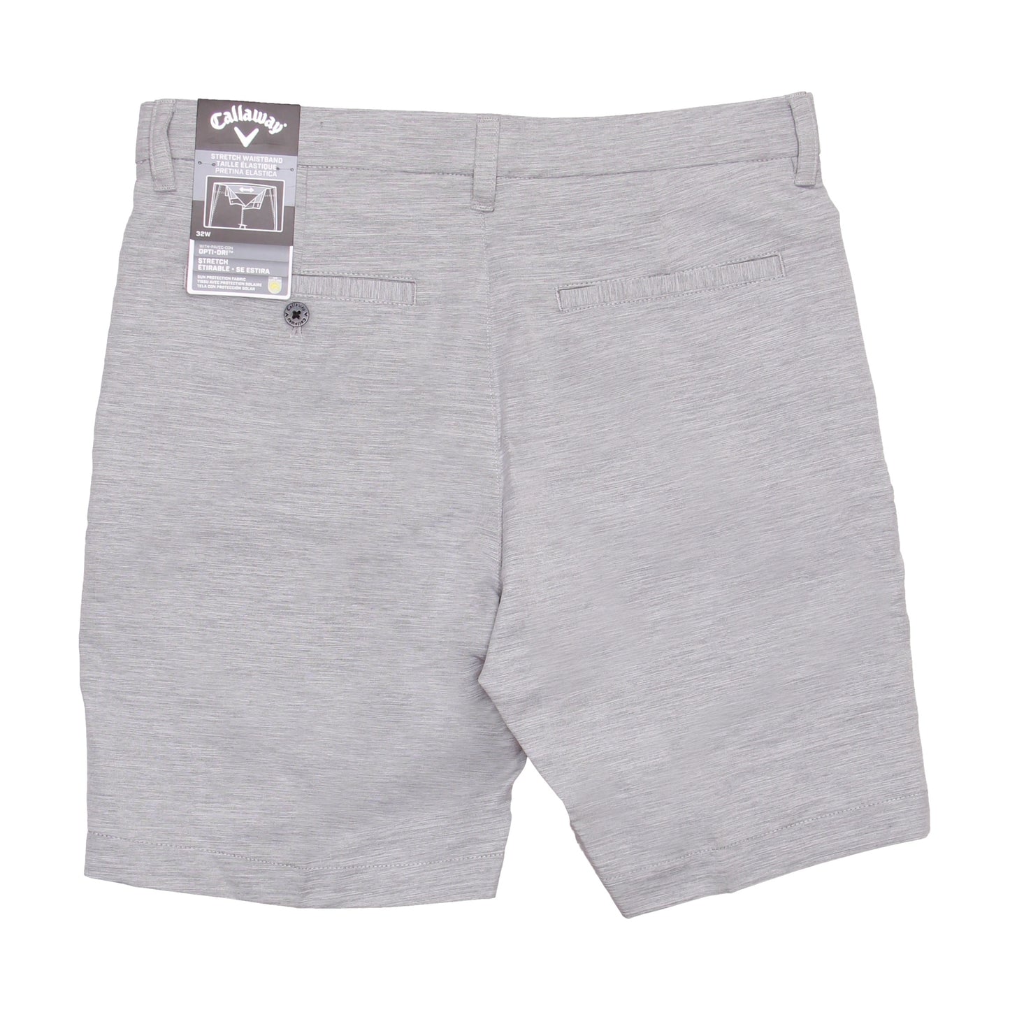 Callaway Golf Mens Charcoal Micro Striped Flat Front Walking Shorts