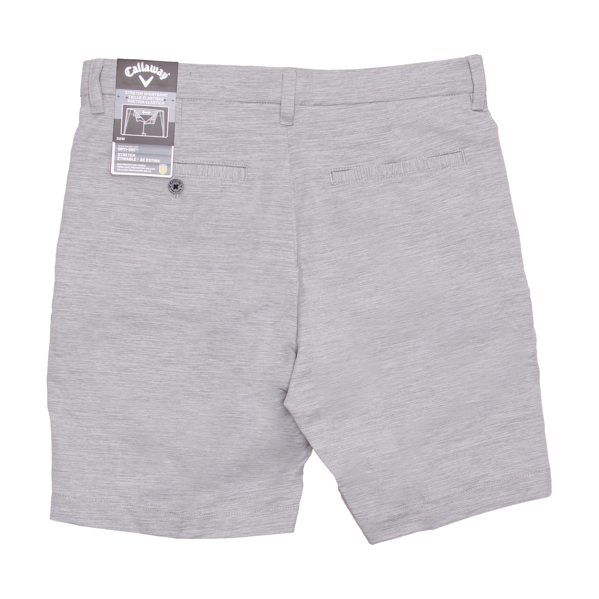Callaway Golf Mens Charcoal Micro Striped Flat Front Walking Shorts