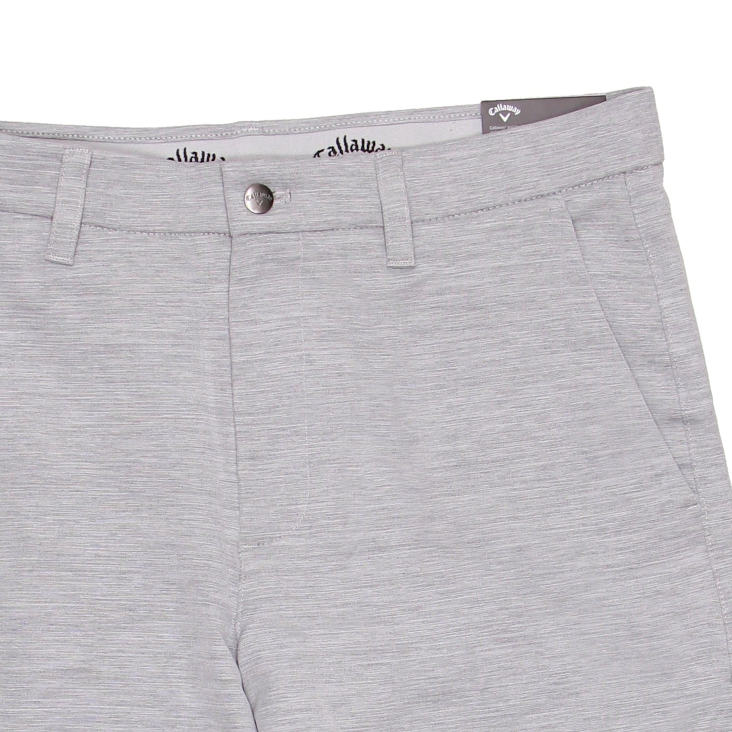 Callaway Golf Mens Charcoal Micro Striped Flat Front Walking Shorts