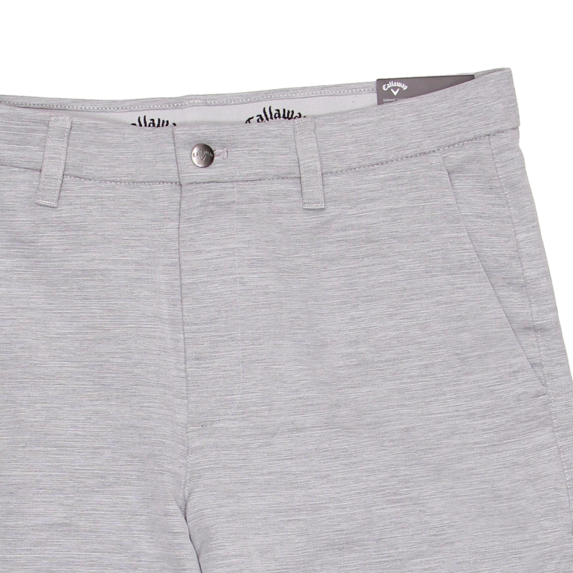 Callaway Golf Mens Charcoal Micro Striped Flat Front Walking Shorts
