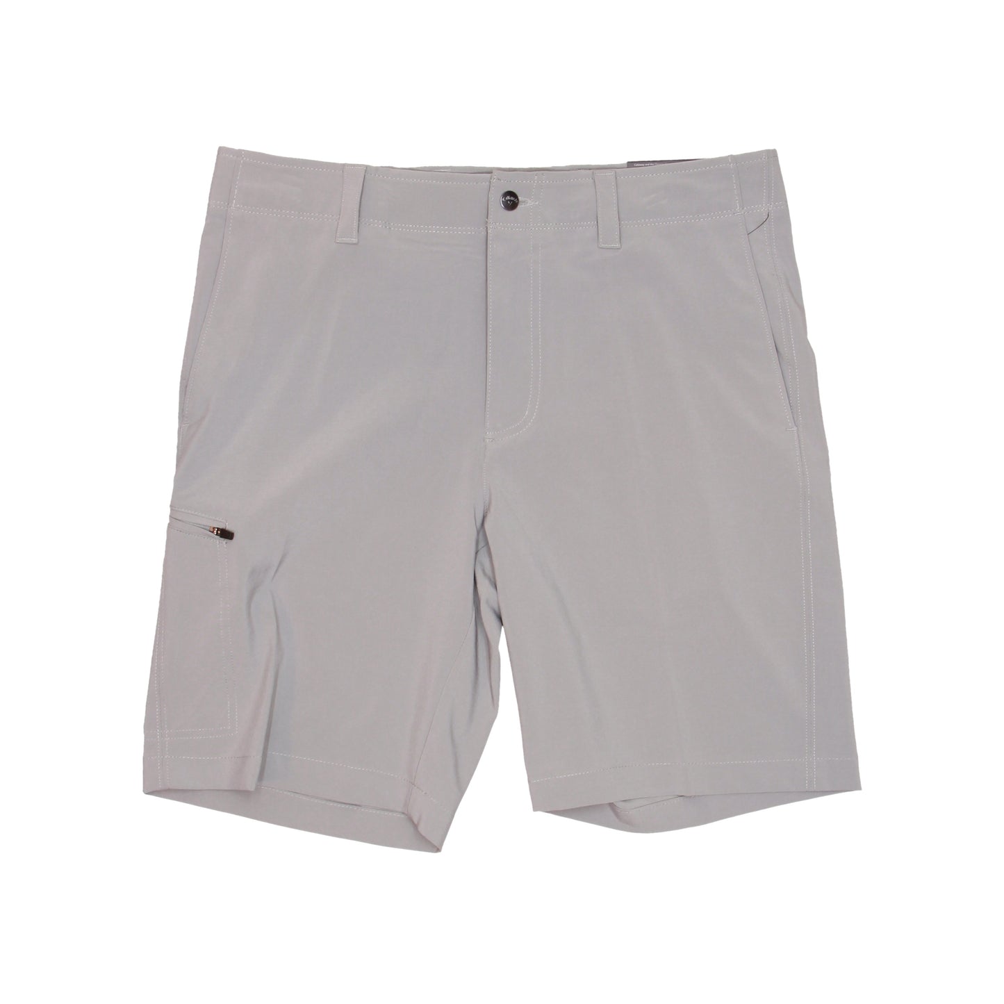 Callaway Golf Mens Griffin Gray Opti Stretch Flat Front Walking Shorts