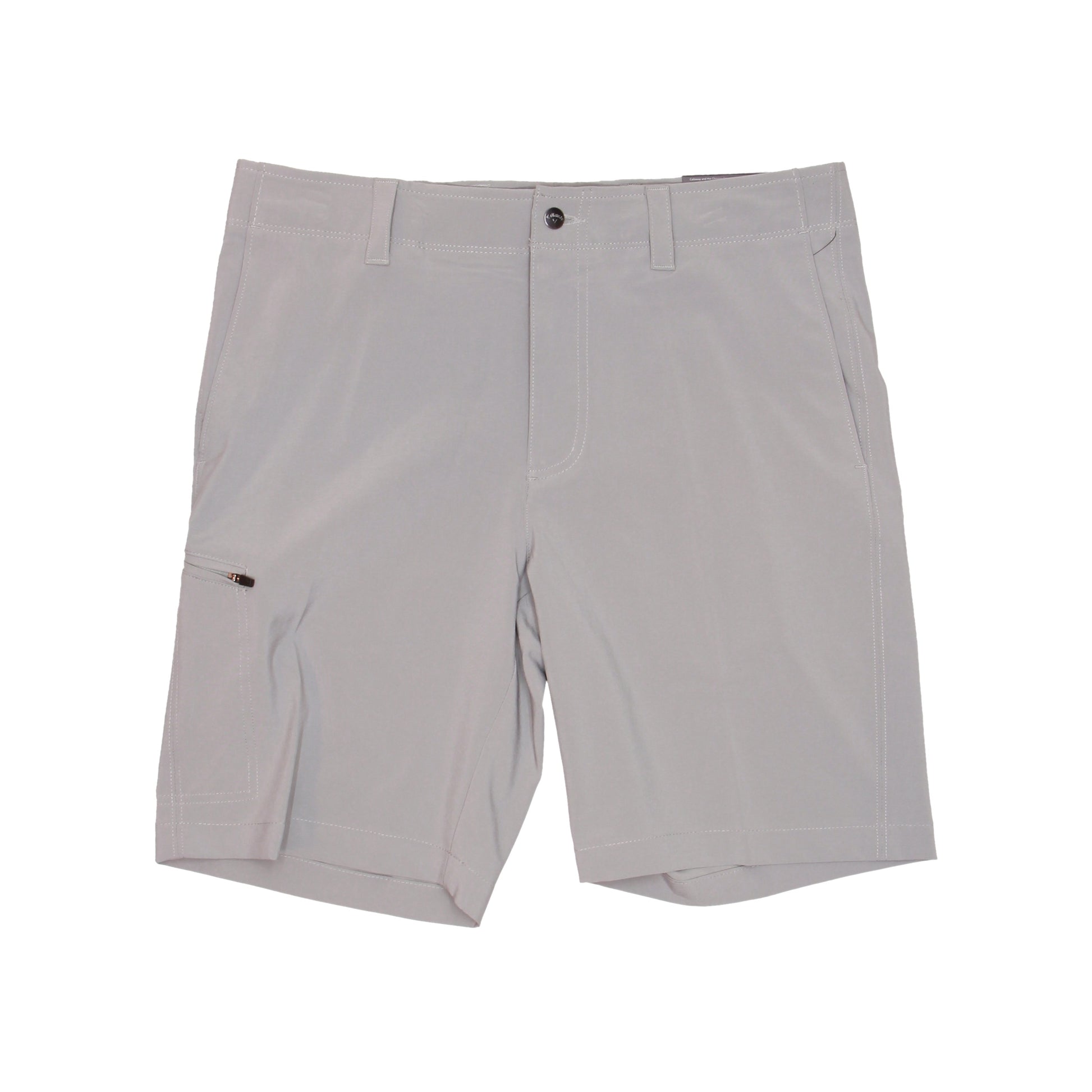 Callaway Golf Mens Griffin Gray Opti Stretch Flat Front Walking Shorts