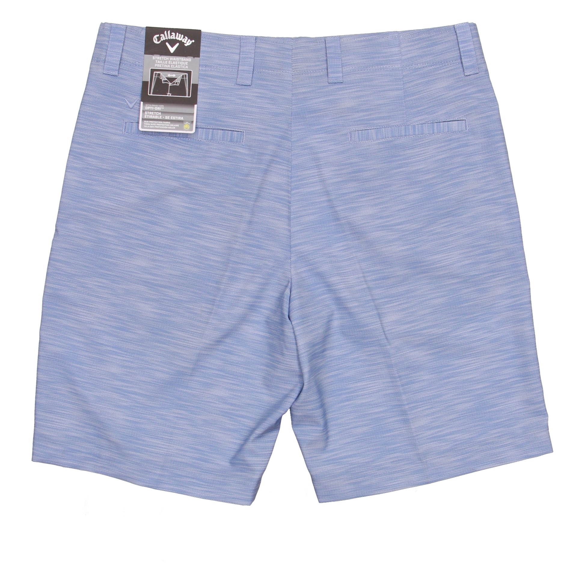 Callaway Golf Mens Infinity Blue Chevron Stretch Waistband Opti-Dri Shorts