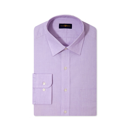 Club Room Estate Dress Mens Lavender Wrinkle Resistant Button Down Shirt
