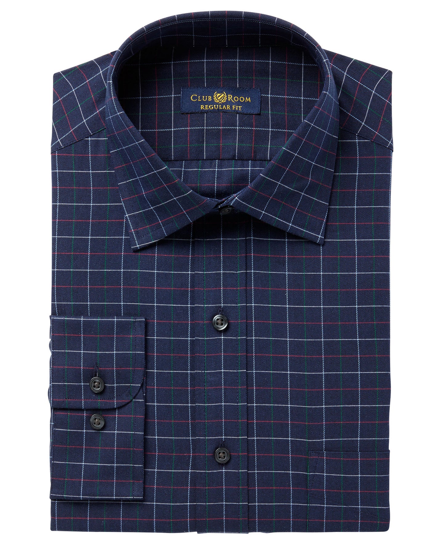 Club Room Men's Classic Regular Fit Navy/Red Dress Shirt