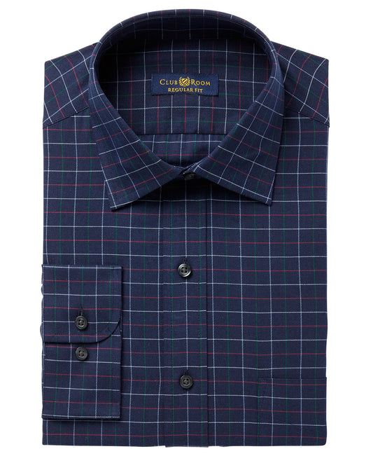 Club Room Men's Classic Regular Fit Navy/Red Dress Shirt