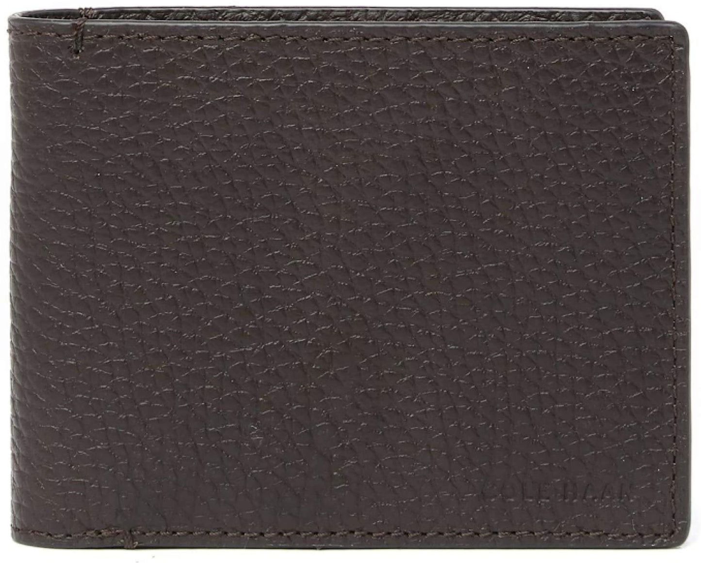Cole Haan Men's Slim Pebbled Premium Leather Bi-Fold Wallet - Chocolate