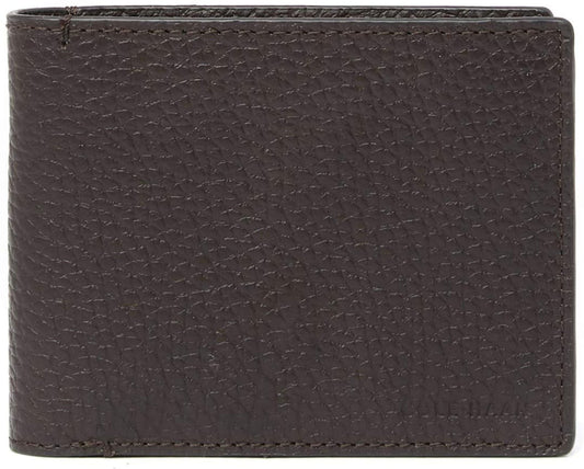 Cole Haan Men's Slim Pebbled Premium Leather Bi-Fold Wallet - Chocolate