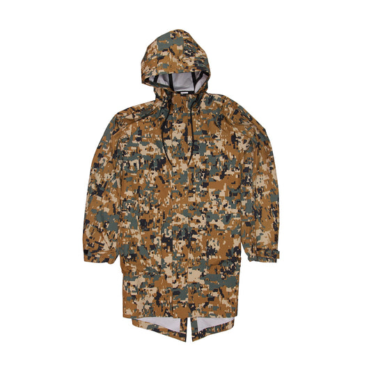 Nike Mens Green Camo Rain Coat Trench Jacket