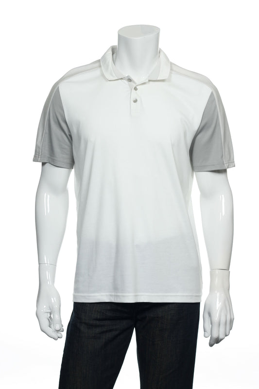 Calvin Klein Mens White Color Block Polo Shirt