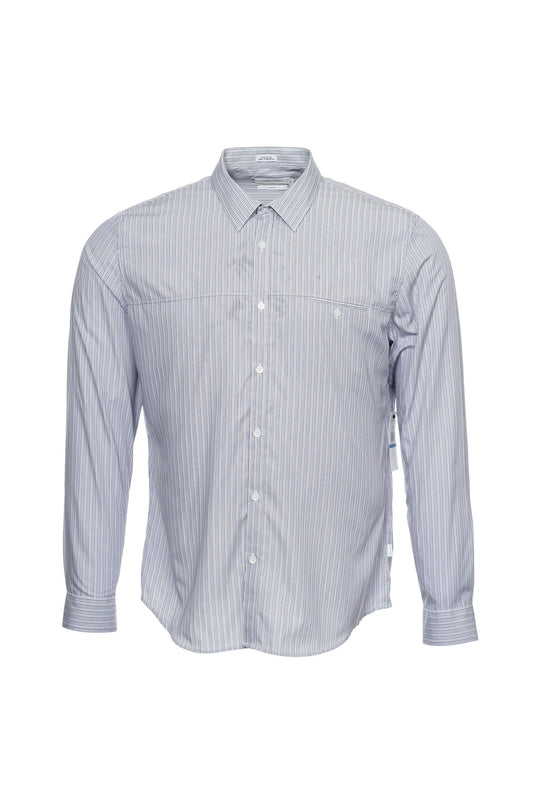 Calvin Klein Men's Light Purple Vertical Striped Button Down Shirt