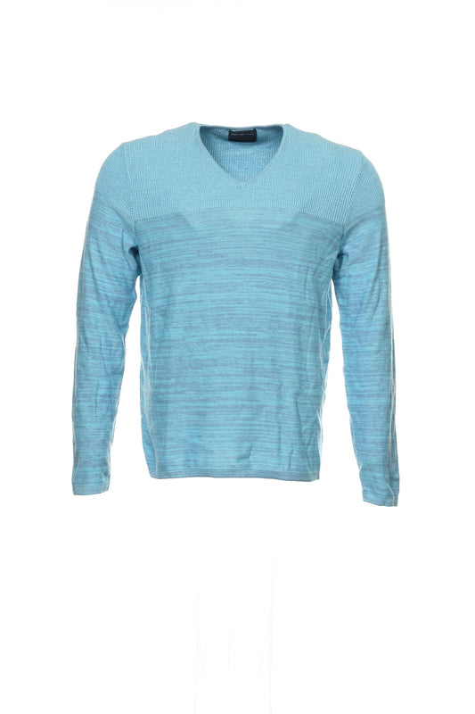 Calvin Klein Jeans Mens Light Blue Gradient V-Neck Sweater